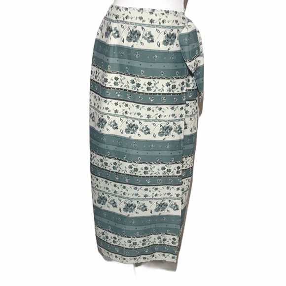LL Bean Vintage Silk Linen Wrap Skirt Size 8 - Picture 5 of 12